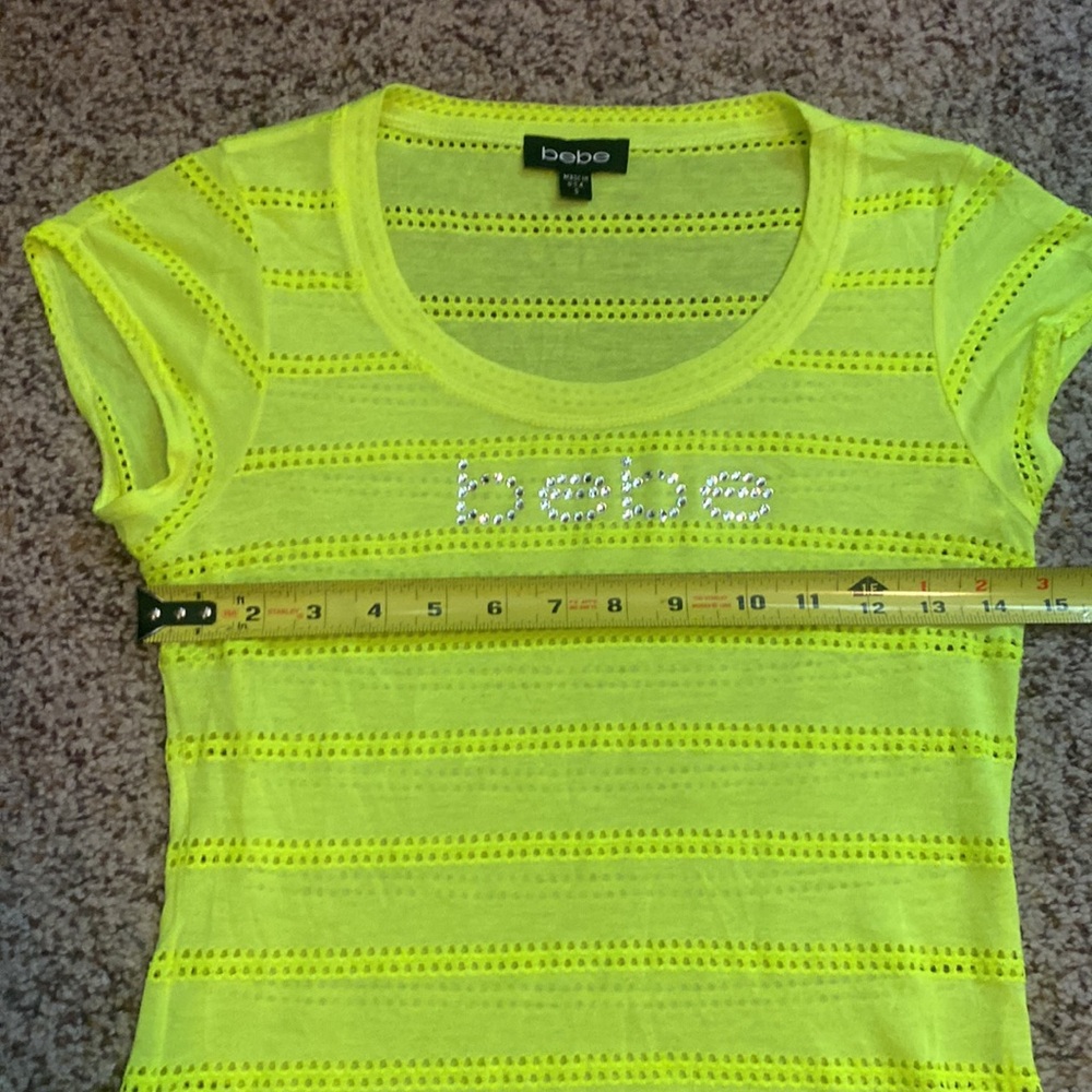 BEBE Sheer Rhinestone Top - Picture 6 of 7